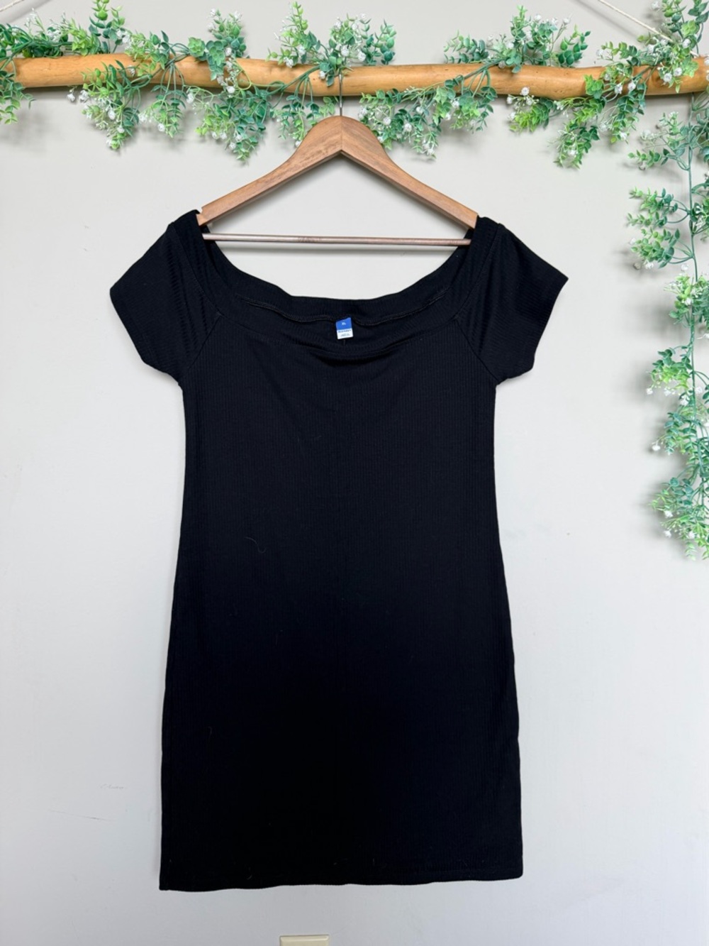 Little Black mini dress Ribbed Off-Shoulder size XL